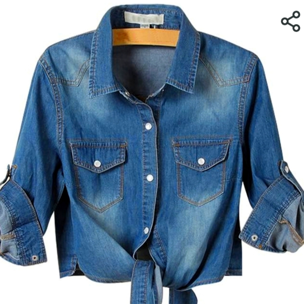 Women's denim crop top